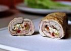 Minced chicken roll with cheese and vegetables